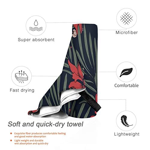 Quick Dry Towel Hawaiian-Tropical-Raft-Floral Camping Towel Travel Towel Lightweight Sports Towel,Gym,Hiking,Bath,Yoga #TOP2