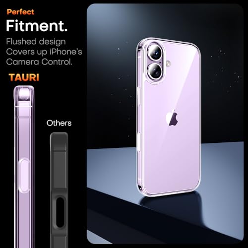 Image of TAURI for iPhone 17 Case, with Camera Control, Clear | with Screen Protector, Not-Yellowing Military-Grade Protection, Shockproof Slim Magnetic Case for iPhone 17