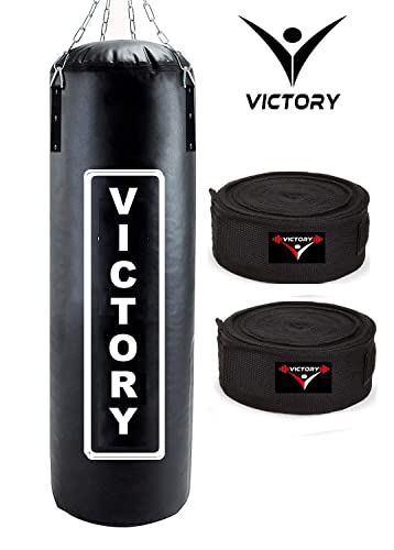 VICTORY Unfilled Punching Bag Synthetic Leather with Hand Wrap Hanging Bag (48 Inch) (B09M58K2TD) Amazon Price History, Amazon Price Tracker