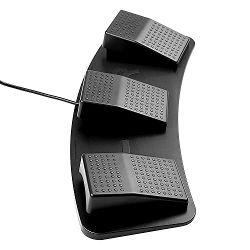 Cuifati Interruptor de Pie Mecánico USB para Adquisición de Imágenes y Control de Juegos, Pedal Triple Personalizado para Música, Negro, 14,76 * 4,72 * 1,57 Pulgadas, Adecuado para Juegos y Trabajo