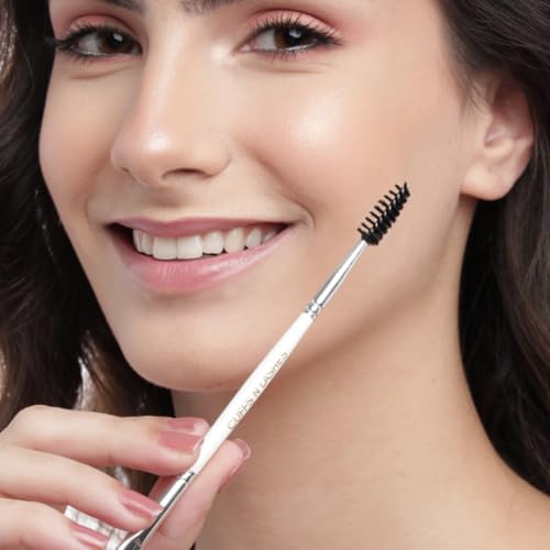 Image of Cuffs N Lashes Dual Makeup Brush | 2-in-1 Fine Angled Brow Brush &Spoolie 07 | Eyebrow Definer &Groomer | Precision Shaping &Blending | Travel Friendly Professional Eye Makeup Tool