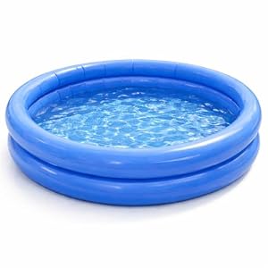 Aufblasbarer Pool - Aufstellpool blau - rund für Kinder & Erwachsene - Für Garten - straparziehrfähige PVC Hülle für Badespaß (∅114 cm)