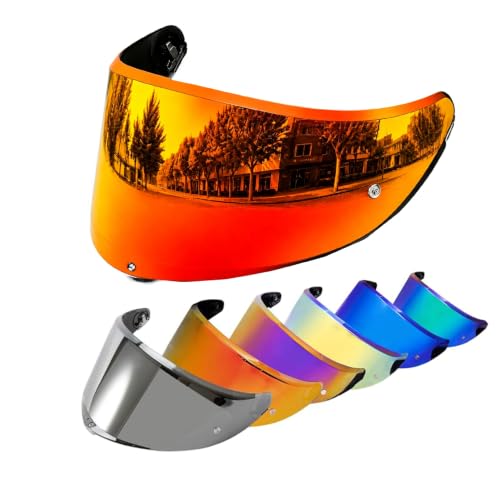Image of PSLER Shatterproof Motorcycle Helmet Visor for K6 K6s,Deep Red | Impact-Resistant ,UV400 Protection, Tinted Face Shield for K6 K6s,Helmet Accessories Replacement