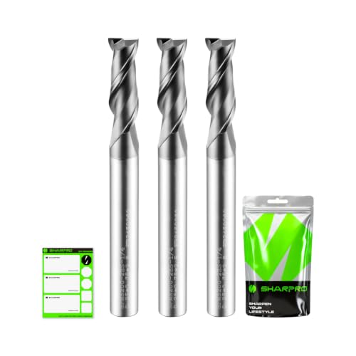 Image of 1 /4 End Mills 1 /4 Inch Shank, 2 Flute Carbide Square Endmill with AlCrN Coated, Upcut Spiral CNC Router Bits for Alloy Steel, Metal and Stainless Steel(3 PCS)