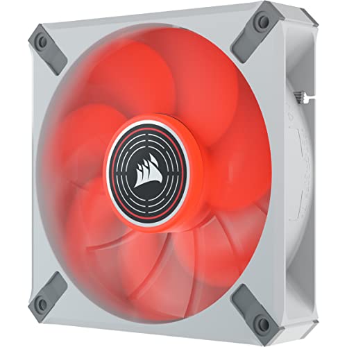Image of CORSAIR ML120 LED Elite, 120mm Magnetic Levitation Red LED Fan with AirGuide, Single Pack - White Frame
