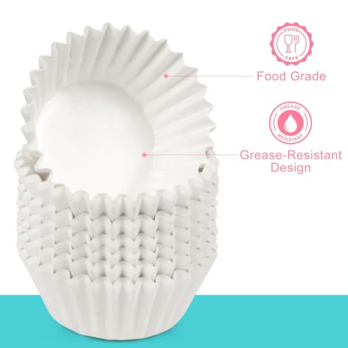 Forros para magdalenas a prueba de grasa tazas de papel para cupcakes LotFancy sin molde 200u 4