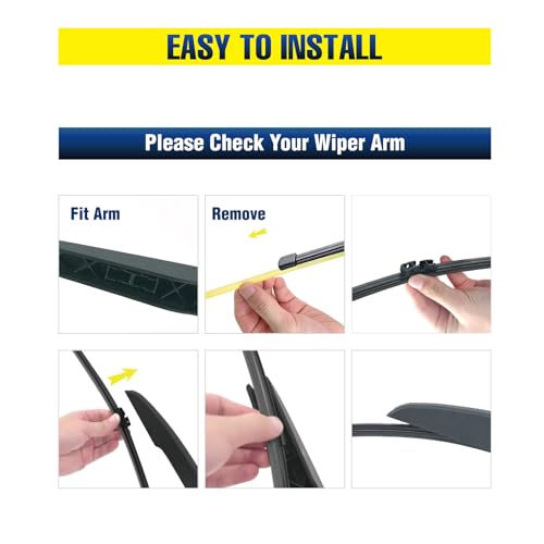 Image of 5 PLUS 16 Inch Rear Wiper Blade Replacement for BMW X7 2022 2021 2020 2019 Volvo C30 2010 2009 2008 2007, BACK Windshield Wiper Blade (A401H)