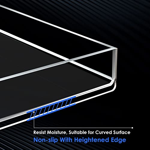 Maxgear Vanity Tray, Toilet Tank Storage Tray, Acrylic Bathroom Tray Bathtub Tray Bathroom Vanity Organizer Clear Perfume Tray Countertop For Soap, Towel, Tissue, Candle, Plant, 11.8 × 5× 1.2 Inch #TOP3