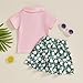 Babieshouse Toddler Baby Girl Clothes Short Sleeve Lapel Shirts Tops Golf Print A-Line Skirt Trendy 2Pcs Summer Outfits Set (Pink+Green, 3-4T)