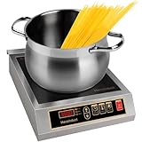 HeroInduct 3500W Portable Commercial Induction Cooktop Burner induction heating plate with LCD sensor push-button (Black)