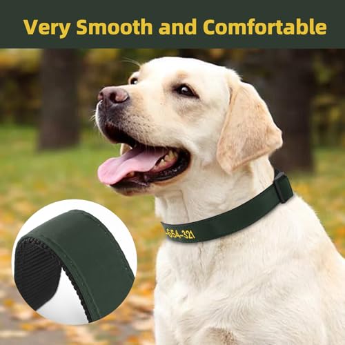 Hundehalsband Personalisiert mit Namen und Telefonnummer Bestickt für XS Kleine Mittlere Große Hunde(Armeegrün)