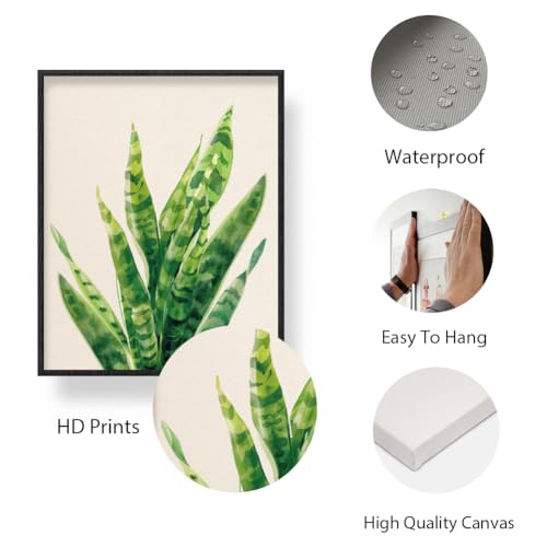 INFUNLY 6 PCS Botanical Plant Wall Art Prints Unframed Canvas Prints Wall Art Green Plant Leaves Art Wall Prints Boho Eucalyptus Leaf Wall Art for Living Room Bedroom Home Decor 9x11inches/23 * 28cm - Image 3