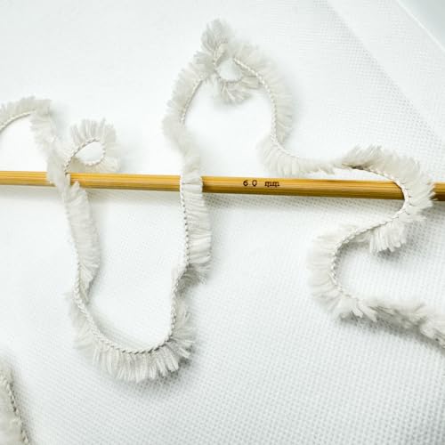 Image of Plush Faux Fur Bulky Yarn, Super Soft Fluffy Fuzzy for Knitting Crocheting Crafting, 100 Gram (3.53 Ounces) 109 Yards (100 Meters) (Bone)