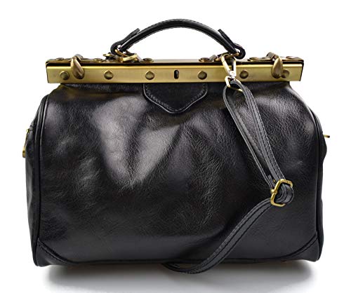 Sac docteur en cuir noir pour femme : l'élégance vintage au quotidien