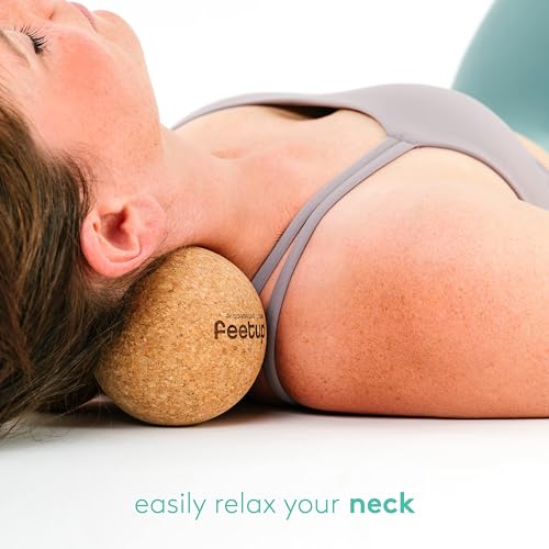 Image of FeetUp - Peanut Massage Ball, Double Massage Ball for Neck, Back, and Legs; Ideal for Muscle Massage, Trigger Points, Yoga Therapy; Pure Cork Balls for Deep Massage