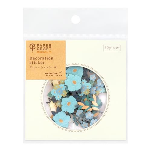 ミドリ シール PCM デコレーション 花柄 青 82521006の商品画像（Amazon）