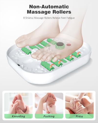 Image of SPA4PIEDS Collapsible Heated Foot Spa Bath with Bubble, Foot Soaking Tub Featuring 8 Shiatsu Rollers, Pumice Stone and Built-in Timer for Mom, Dad and Foot Relaxation (Light Green)