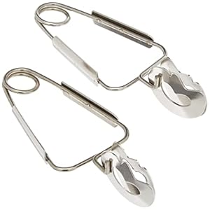 FACKELMANN FCK32130 slakkenklemmen, 2 stuks, roestvrij staal, grijs, 22,7 x 11,6 x 5 cm