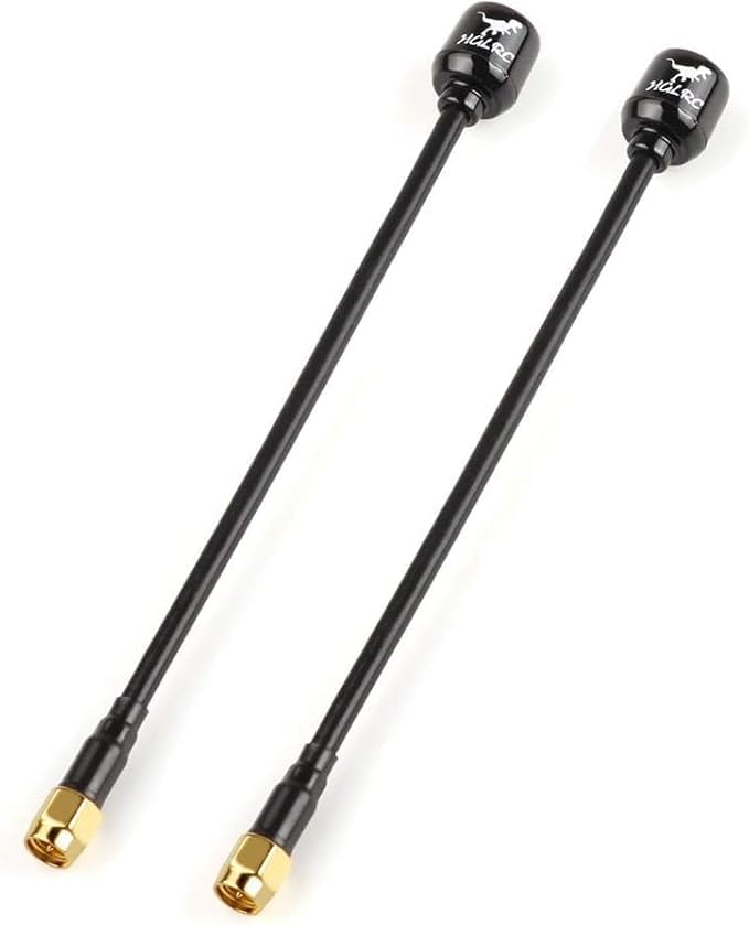 HGLRC LHCP Antenne Longue portée FPV Hammer 2.5dbi Mini 5.8g pour Drone télécommandé (2 Long SMA RHCP)