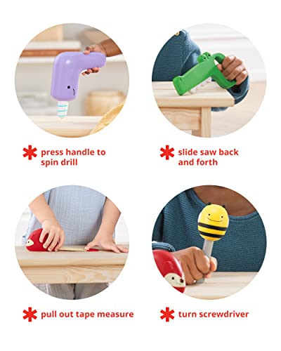 Skip Hop 4-Piece Toy Tool Set for Toddlers Ages 2+, Zoo Crew Tool Set Toy - image 3