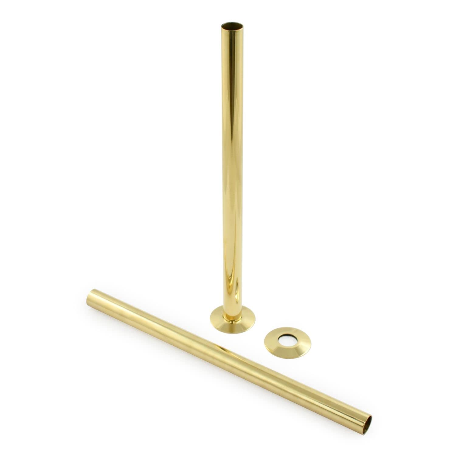 Hot Flow | 300mm Pipe Shroud/Sleeve (Pair) (Un-Lacquered Brass)