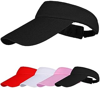 Cooraby Sun Visors Sports Adjustable Sun Visor Hats Long Brim Visors with Sweatband for Girls Women
