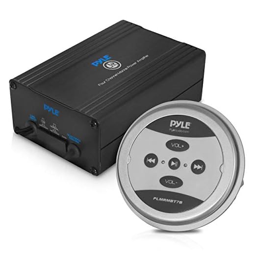 Pyle Waterproof Bluetooth Marine Amplifier Receiver - Weatherproof 4-Channel Wireless Amp for Stereo Speaker with 1200 Watt Power, Wired RCA, AUX and MP3 Audio Input Cable -PLMRMBT7B (Black)