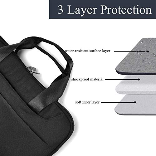 OSOCE Laptop Sleeve Case Slim Spill-Resistant Handbag for Most Popular 14.1 inch-15.6 inch Notebooks, Black