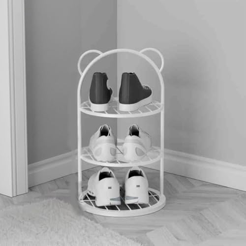JHDXL Shoe Rack Shoe Storage Shoe Organizer, Bedroom Metal Shoe Storage Cabinet, Metal Shoe Storage Set, Entryway, Garage, Vertical Shoe Cabinet(White,53cm/20.8in)