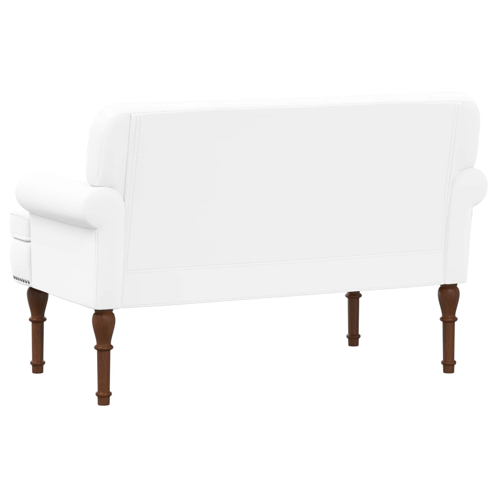 Makastle Canapé Love Seat avec capitonnage en Boutons Blanc Simili Cuir