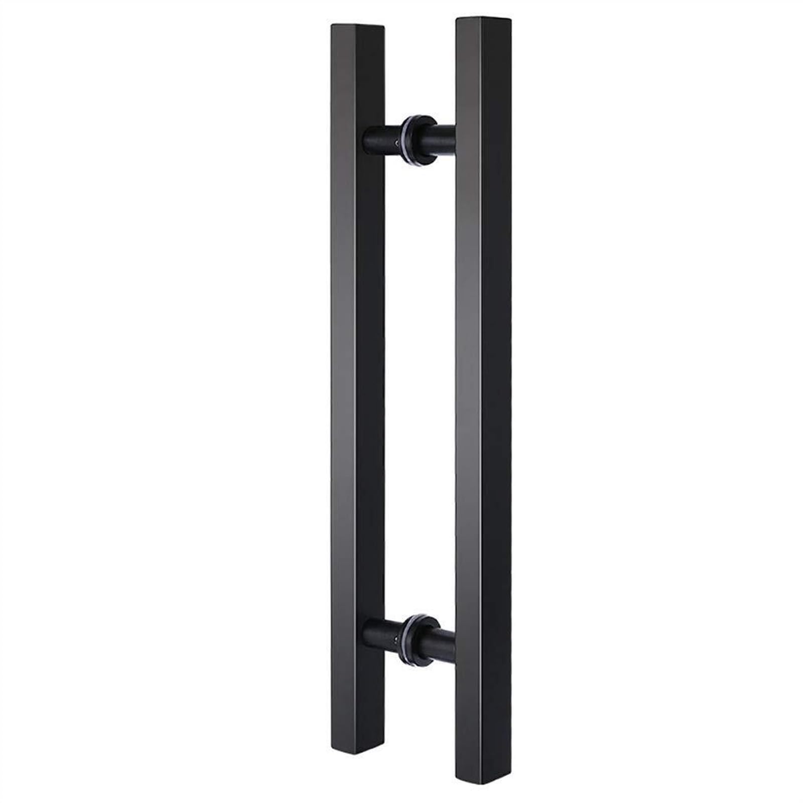 Poignée de porte en verre en acier inoxydable noir mat chic