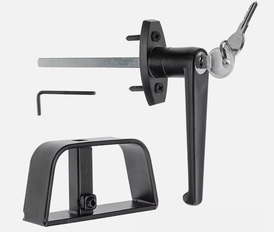 Shed Door Latch L-Handle Lock Kit w/ 2 Keys,4-1/2" Stem Shed Lock Barn Door Lock