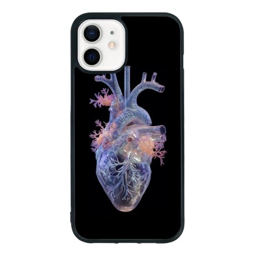 Coque iPhone 12 antichoc avec cœur en cristal 3D protecteur