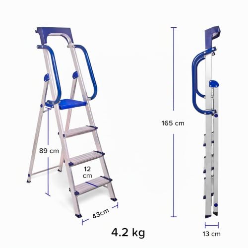 Escalera de tijera HOSTRÖM Secure Pro con altura de plataforma 89 cm 5