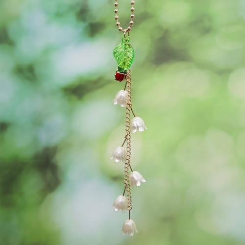 CASONA Flower Ladybug Car Charm,Lily of the Valley Car Hanging Accessories