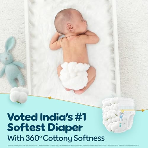 Image of Pampers Premium Care Pant Style Baby Diapers | Small (S size) | 70 Count | Voted India's Softest | All-in-1 with 360 Cottony Softness Diapers | 4-8kg