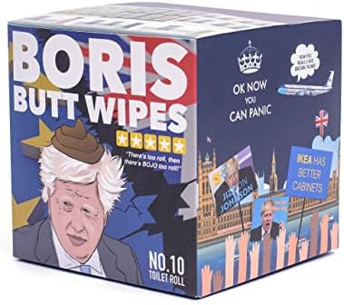 Boris Johnson Toilet Paper - Funny Printed Loo Roll in Novelty Gift Box - Brexit Special Boris Butt Wipes