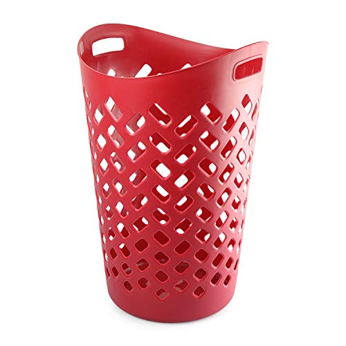 Image of Cello Flexi Multipurpose Plastic Laundry Basket, Maroon, 50 Ltrs | Lightweight and Portable | Storage Organizer | Convenient Handling | Useful For Storing Clothes, Toys, Books