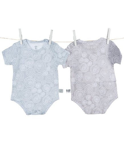 Little Giraffe Soleil Layette, Onesie with Pocket, Size 6-9, Blue