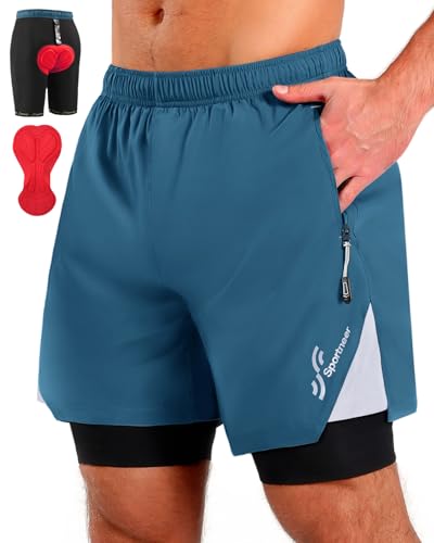 Sportneer Bike Shorts for Men - 3D Padded Lightweight MTB Fit Riding Biking Bicycle Biker Shorts...