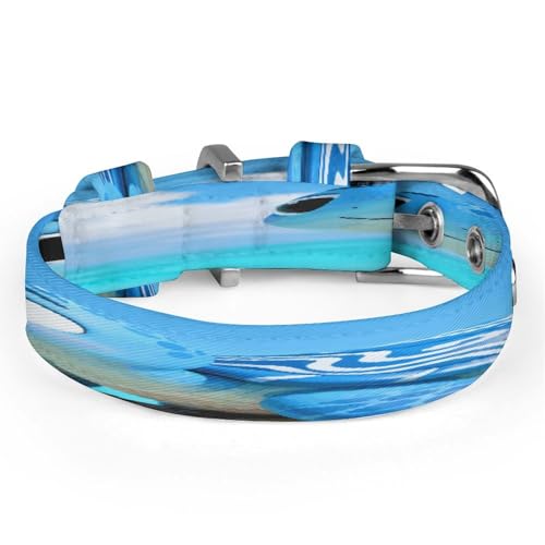 Collar para mascotas Seaturtle de tela Oxford ajustable 7.9-10.4" 5