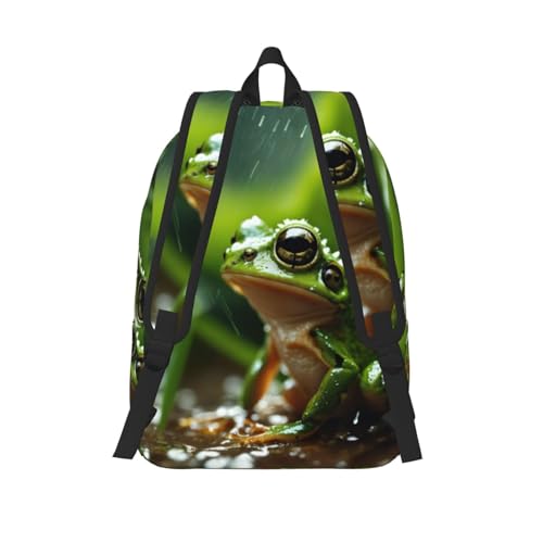 Sac à dos ordinateur et universitaire imprimé grenouille imperméable grand format - 3