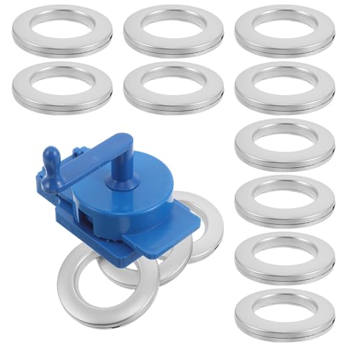 Anillos para cortinas de plástico POPETPOP con punzón giratorio color plata 2