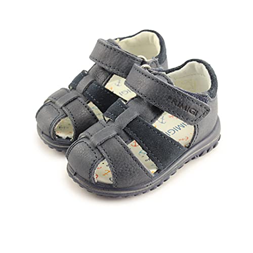 Primigi Boys Closed Toe Leather Sandals with Arch, Ankle, and Orthopedic Support Navy 18 3378266