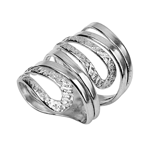 Handcrafted Artisanal 950 Silver Wraparound Statement Ring