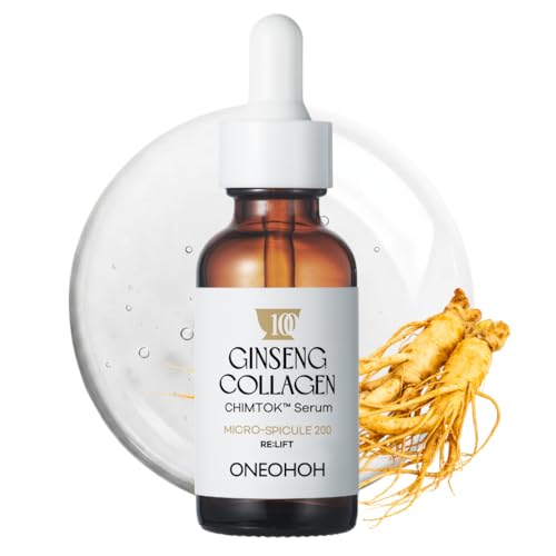 Image of Ginseng Collagen CHIMTOK Serum, Micro-Spicule Firming Serum for Sagging Skin, Triple Elasticity & Lifting Care, Fast Absorbing Korean Anti-Aging Facial Serum 1.01 fl oz