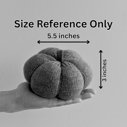 Image of Set of 3 Multi-size Cozy Knit Pumpkins (Candy Corn Large Multi-size set) | Fall Home decor, Shelf sitters, Bowl fillers, Gift for Friend