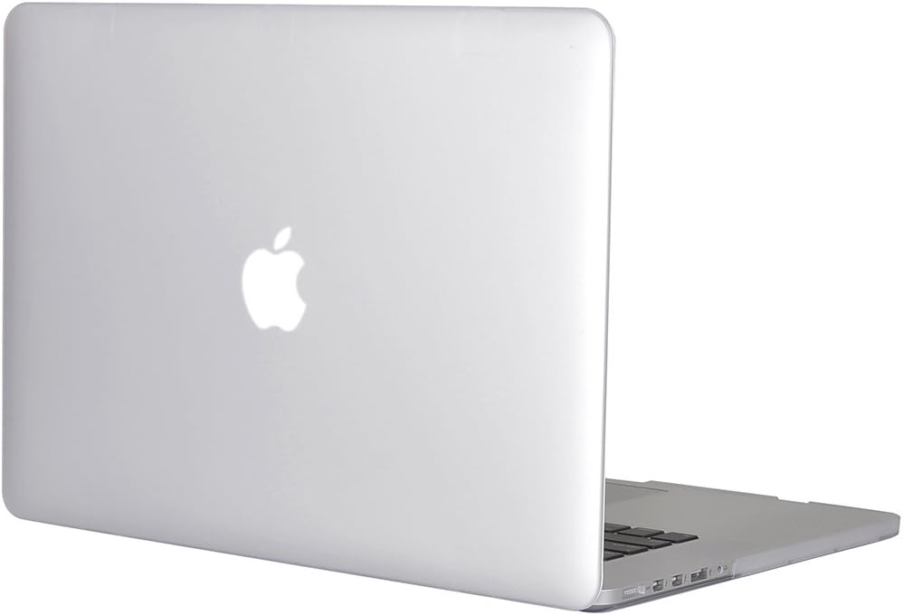 Soft-Touch Frosted Plastic Hard Case Shell Cover for MacBook Pro 15" with Retina Display A1398 (Old Gen.2012-2015 Release,No CD-ROM,NO USB C-Type) -Clear