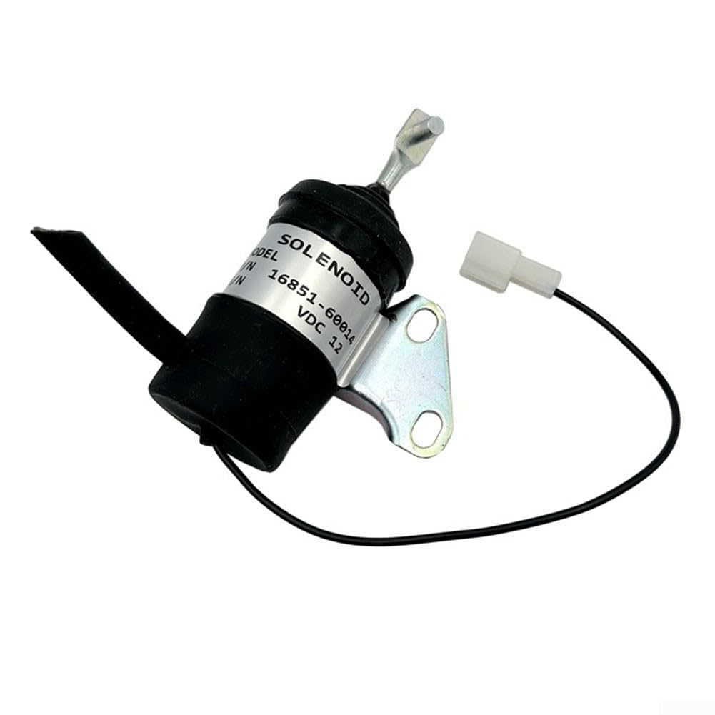 Solénoïde d'arrêt du moteur 16851-60014 de rechange 12 V, compatible avec les tracteurs et tondeuses Kubota