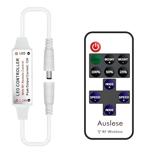 Image of Mini RF Remote Controller for Single Color LED Strip Lights 5050 3528 2835 12V DC 12A Dimmer 11 Key Wireless LED Strip Controller Home Kitchen Bedroom Living Room